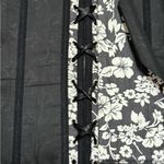 Adore Me  Black and White Floral Hibiscus Lace Up Back Corset Top XL Sexy Photo 7