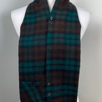 Vintage Plaid Vest Scarf Classic Tartan Brown Green Unisex Photo 0