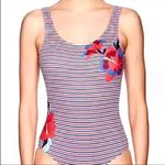 ONIA  Kelly Hibiscus Stripe Printed Swimsuit Size Small Photo 2