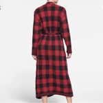 SKIMS NWOT  Brick Buffalo Check Cozy Knit Unisex Robe Photo 2