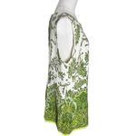 Positive Attitude Linen Blend Sleeveless Top Size 16 Green Paisley Print White Photo 1