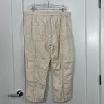 Free People Medium Cream Cropped Cargo Tapered Drawstring Pants with Pockets Photo 4
