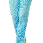 IBKUL Ankle Pants Womens Size 6 Blue Aqua Print Stretch Golf Resort Activewear Photo 0