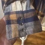 Free People  Plaid Flannel High‎ Low Top with Pleated Back Size XS Boho Flowy Photo 7