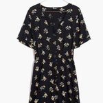 Madewell  Button-Front Day Romper in Daisies Black Floral Size M Photo 0