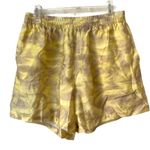 & Other Stories & Other Stories Water Color Printed High Waist Shorts Size L Large Yellow Photo 6