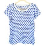 Gap A1  Pima‎ Cotton Crew Tee Blue Polka Dot Print Short Sleeve Top Small Photo 0