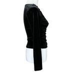 Vintage 80s 90s Black Velvet Gothic Ruched Going Out Top XS Whimsigoth Punk Goth Photo 4