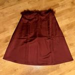 we wore what faux fur‎ strapless satin dress Size 6 Brown Photo 6
