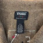 Designers Originals Patchwork Embroidered Holiday Christmas Sweater Cardigan Brown Size undefined Photo 5