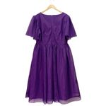 NWT JessaKae Nora Purple Midi Dress Sz XXL Sweetheart Flutter Sleeve Fit & Flare Photo 4