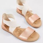 Sorel | Leather Sandals Sandal Natural Rose Gold Pink Beige Stretch | Size 9 Photo 0