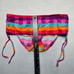 Hydraulic  Pink Orange Checker Tie Swim Beach Cheeky Bikini Bottom Extra Large XL Photo 3