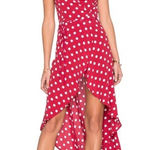 Privacy Please Revolve Women's  Red Polka Dot High Low Dress XS Photo 0