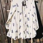 On the Road. White with Blue Flowers Long Sleeved Dress Small Photo 11