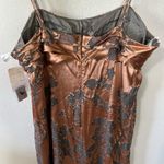 NEW LaBelle Fashions Silk Beaded Tiered Formal Dress Copper‎ Gray Floral Size 20 Brown Photo 6