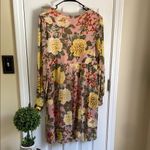 Allison Brittney  Pink and Yellow Floral Cottagcore Long Sleeve Dress Photo 3