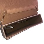 Estee & Lilly Taupe Snap Closure Shimmer Snake Skin Box Clutch Handbag Photo 8