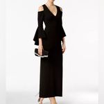 XScape  Black Bell Sleeve‎ Open Shoulder Long Dress Gown Size 8 Photo 1