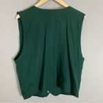 Vintage Vest Suede‎ Woven Green Leather Women Size Large Southwestern Fringe Photo 13