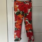 ZARA | Floral Pants Pleated Scuba Material XS Red Green Photo 1