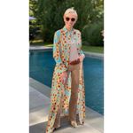 Ala von Auersperg Kathe Cotton Maxi Dress Sunflower Sz. 14 Blue Photo 2