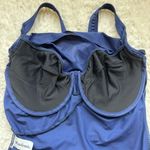 MiracleSuit Sanibel One Piece Swimsuit Sz 10 Navy Blue Side Ruched Faux Wrap Photo 8