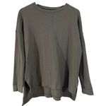 American Eagle green waffleknit oversized seam front top xs Photo 0