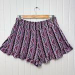 No Boundaries  High Waist Patterned Shorts - Pink and Black Ruffle hem Size L Photo 3