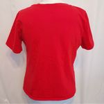 Ella Moss Valentine Red Love Embroidery Short Sleeve Casual Cotton Tee Shirt Top Photo 3