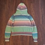 Aviator Nation  Striped Multicolor Trendy Edgy Bolt Full Zip Hoodie Size XS Photo 7