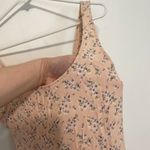 American Eagle  Scoop Neck Mini Slip Dress Light Baby Pink Ditsy Floral Cutout M Photo 6