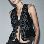 ZARA  Velvet Vest Black Photo 0