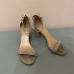 Stuart Weitzman  Women's Nearly Nude Ankle Strap Sandals Silver Gold Wedding Photo 1