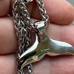 Whale Tail Stainless Steel Wheat Chain Necklace Silver Photo 4