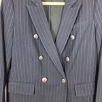 Rebecca Minkoff  Woman's 6 Navy Blue Pinstripe‎ Double Breasted Gabby Blazer Photo 3