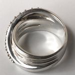 MICHAEL DAWKINS Sterling Silver Crossover Bypass Ring w Granulation Detail Photo 12