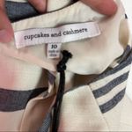 Cupcakes and Cashmere Sheath Dress 10 Ivory Navy Striped Sleeveless Back Cut Out Photo 9