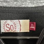 SO  Women’s XL Black Gray Pullover 1/4 Zip Long Sleeve Fleece Top Photo 3