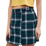 Brandy Melville Plaid Mini Skirt Kilt Blue Green XS S Photo 0