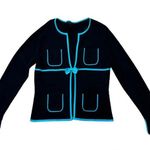 BCBGMAXAZRIA  Cardigan Twee Black Blue Size Large Photo 0