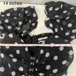 Urban Outfitters  black and white polka dot ruched corset dress with puff sleeves Photo 5