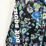 Ulla Johnson  x Designers for Democracy Cotton Full Zip Hoodie Blue Floral Medium Photo 6