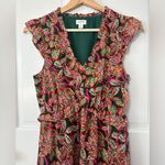 J.Crew  Ruffle V-neck Mini Dress Tropical Floral Size 2 Photo 5