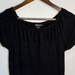 August Silk  Black Y2K Style Cap Sleeve Sweater Top Size L Photo 0