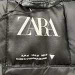 ZARA Oversized Puffer Bomber Jacket Medium Black Cropped Bubble Nylon Streetwear Photo 4