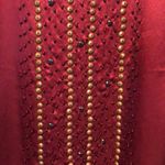 Cache Cranberry Silk Lined Beads Studs Embellished Top Banded Bottom $118 NWT Photo 5