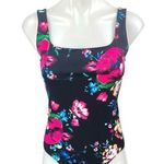 EXPRESS  Multicolor Floral Sleeveless Square Neck Cami Tank Bodysuit Top Size XS Photo 0