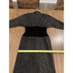 Fernando Sanchez Vintage brocade eyelet Long Sleeve black gold midi retro Dress Size XS Photo 4