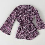 Show Me Your Mumu  Womens Romper Red/Pink  Snake‎ Print Boho Long bell Sleeve M Photo 3